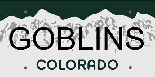 GOBLINS Colorado License Plate