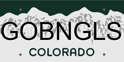 GOBNGLS Colorado License Plate