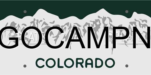 GOCAMPN Colorado License Plate