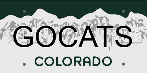 GOCATS Colorado License Plate