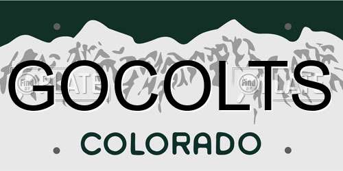 GOCOLTS Colorado License Plate