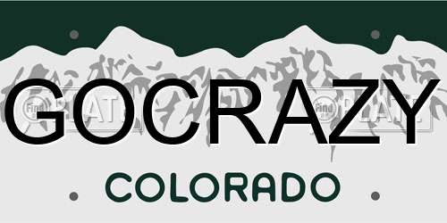 GOCRAZY Colorado License Plate