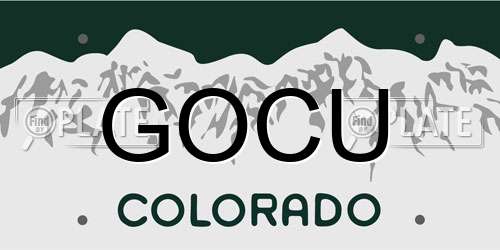 GOCU Colorado License Plate