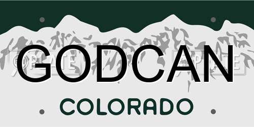GODCAN Colorado License Plate
