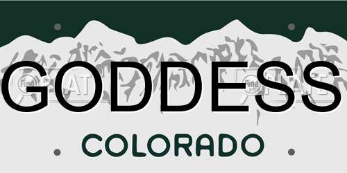 GODDESS Colorado License Plate