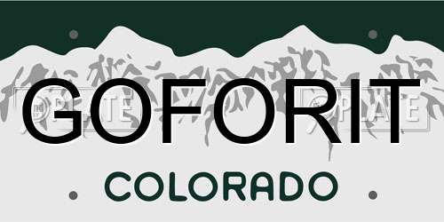 GOFORIT Colorado License Plate