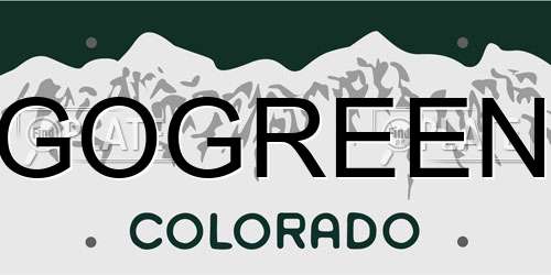 GOGREEN Colorado License Plate