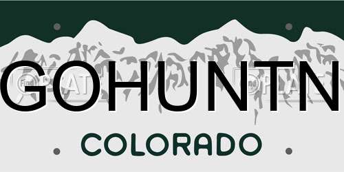 GOHUNTN Colorado License Plate