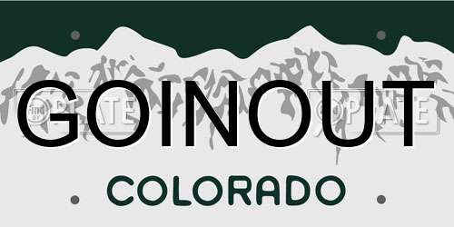 GOINOUT Colorado License Plate