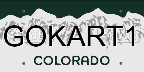 GOKART1 Colorado License Plate