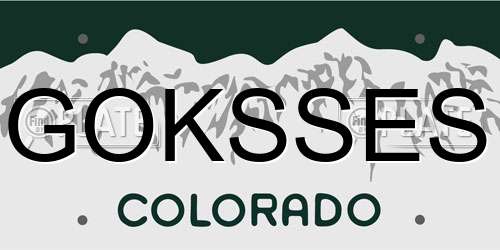 GOKSSES Colorado License Plate