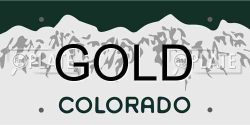 GOLD Colorado License Plate