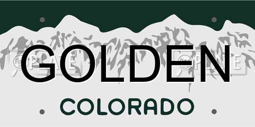 GOLDEN Colorado License Plate