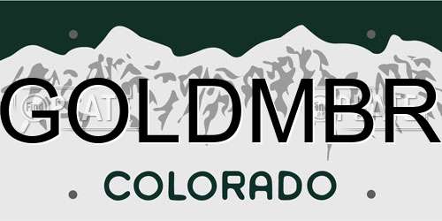 GOLDMBR Colorado License Plate