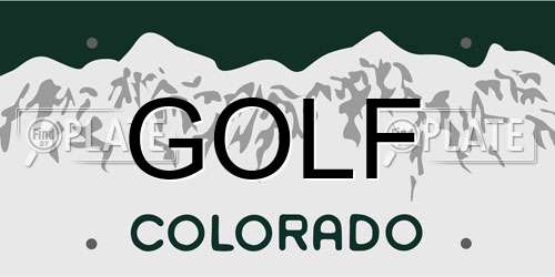 GOLF Colorado License Plate