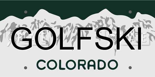 GOLFSKI Colorado License Plate