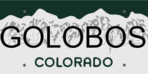 GOLOBOS Colorado License Plate