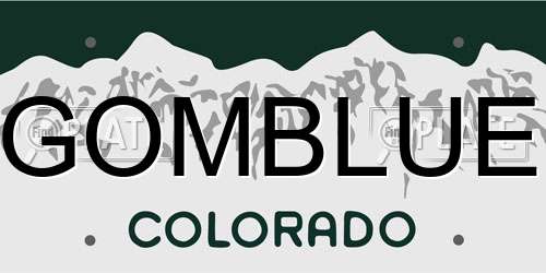 GOMBLUE Colorado License Plate