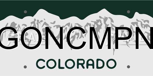 GONCMPN Colorado License Plate