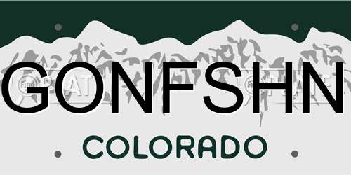 GONFSHN Colorado License Plate