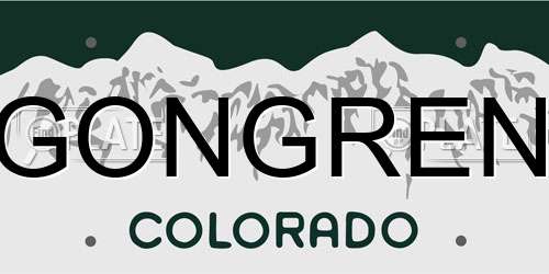 GONGREN Colorado License Plate