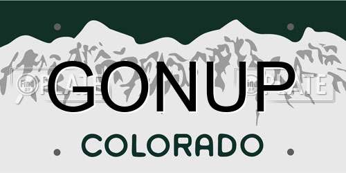 GONUP Colorado License Plate