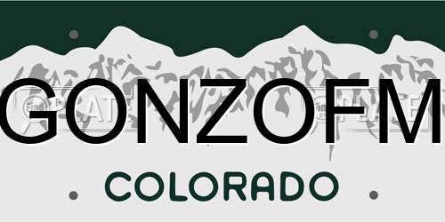 GONZOFM Colorado License Plate