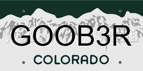 GOOB3R Colorado License Plate