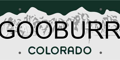 GOOBURR Colorado License Plate