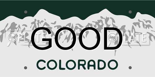 GOOD Colorado License Plate