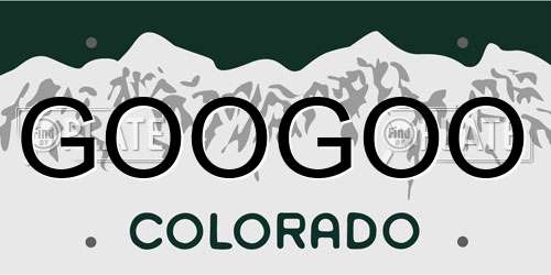 GOOGOO Colorado License Plate