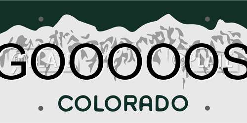 GOOOOOS Colorado License Plate