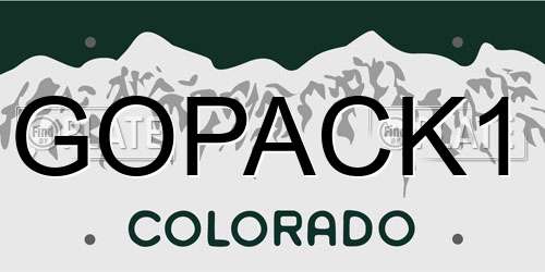 GOPACK1 Colorado License Plate