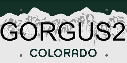 GORGUS2 Colorado License Plate