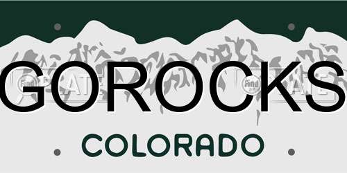 GOROCKS Colorado License Plate