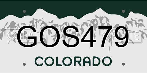 GOS479 Colorado License Plate