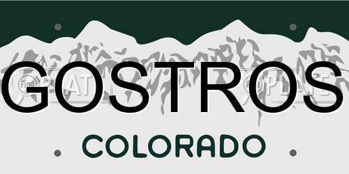 GOSTROS Colorado License Plate