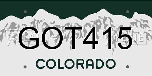GOT415 Colorado License Plate