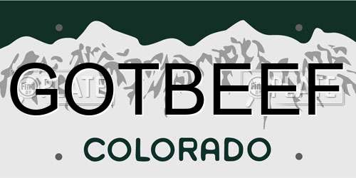 GOTBEEF Colorado License Plate