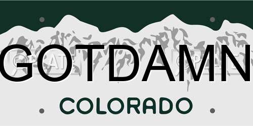 GOTDAMN Colorado License Plate