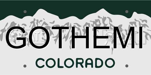 GOTHEMI Colorado License Plate