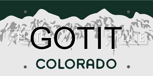 GOTIT Colorado License Plate