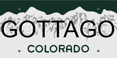 GOTTAGO Colorado License Plate