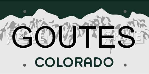 GOUTES Colorado License Plate