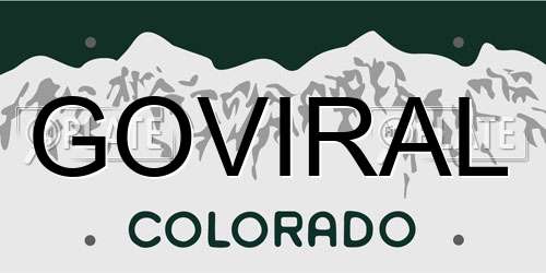 GOVIRAL Colorado License Plate