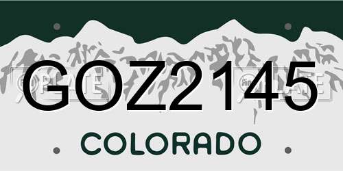 GOZ2145 Colorado License Plate