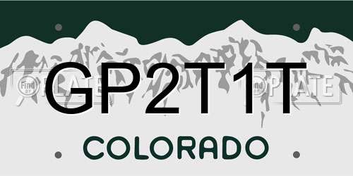 GP2T1T Colorado License Plate