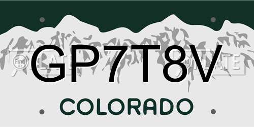 GP7T8V Colorado License Plate