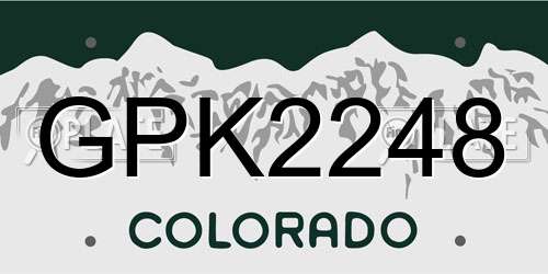 GPK2248 Colorado License Plate
