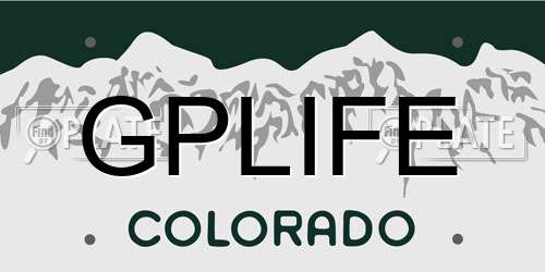 GPLIFE Colorado License Plate
